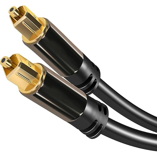 Glowster Toslink Audio Pro Series Optisches Kabel, Stereo Dolby Digital Normal, DTS, Toslink-Stecker auf Stecker, Schwarz, 1 m von Glowster