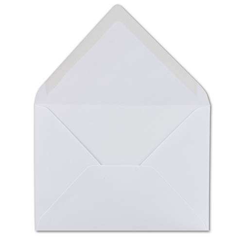 100 DIN C6 Briefumschläge Weiß 11,4 x 16,2 cm - 80 g/m² Nassklebung spitze Klappe - ideal für Weihnachten Grußkarten Einladungen - Glüxx-Agent von Glüxx-Agent