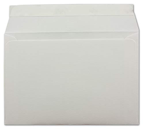 200 gerippte Briefumschläge DIN C6 Weiss - 11,4 x 16,2 cm - 100 g/m² Post-umschlag ohne Fenster Haftklebung mit Abziehstreifen - Colours-4-You von Glüxx Agent