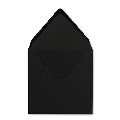 75 Stück Briefumschläge Schwarz - Quadratisch 14 x 14 cm - Nassklebung - Spitze Verschlussklappe - ideal für Weihnachten, Hochzeit & Einladungen - Glüxx-Agent von Glüxx-Agent