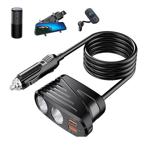 Autostecker-Splitter, USB-Splitter-Ladegerät - 5-in-1-Auto-USB-Erweiterungsladegerät | Multifunktionaler Auto-Splitter-Adapter, Auto-Stecker-Auslass-Splitter für, LKW, MPV, Wohnmobil, Offroad von Glugahrif