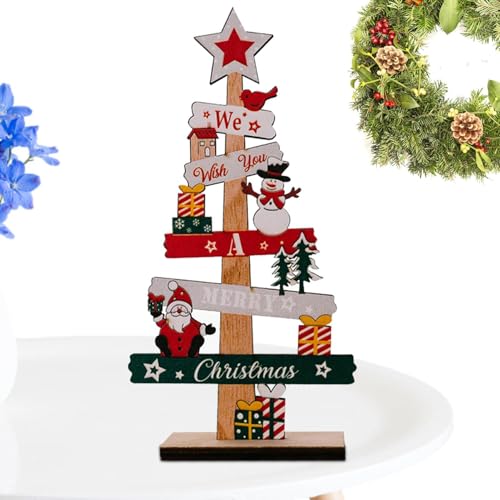 Holz Weihnachtsbaum Set Holz Miniatur Tannenbaum Tabletop Weihnachtsbaum Christbaum Weihnachtsschmuck Und 1 Stern Baumkrone Für Weihnachtsdekoration Tischdekoration von Glugahrif