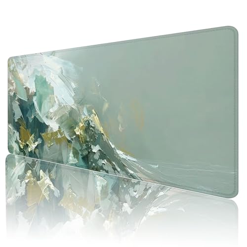 Gaming Mauspad Abstrakt Mousepad XXL 1800x900 mm einfach zu reinigen,Maschinenwaschbar Mouse pad Grün Groß Erweiterter Schreibtischunterlage Mouse mat, Verbessert Präzision und Geschwindigkeit, K-56 von Gmeignl