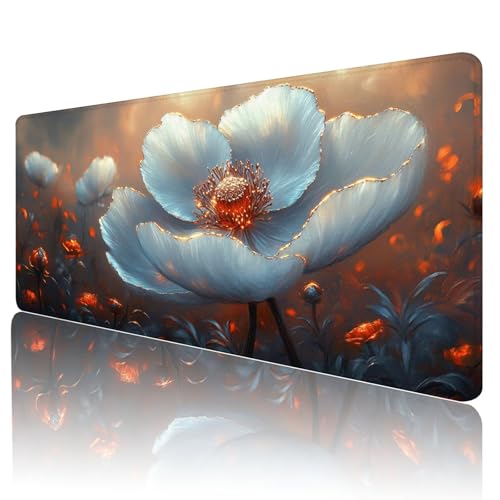 Gaming Mauspad Beige Mousepad XXL 600x300 mm einfach zu reinigen,Maschinenwaschbar Mouse pad Blumen Großer Erweiterter Schreibtischunterlage Mouse mat, Verbessert Präzision und Geschwindigkeit, d-96 von Gmeignl