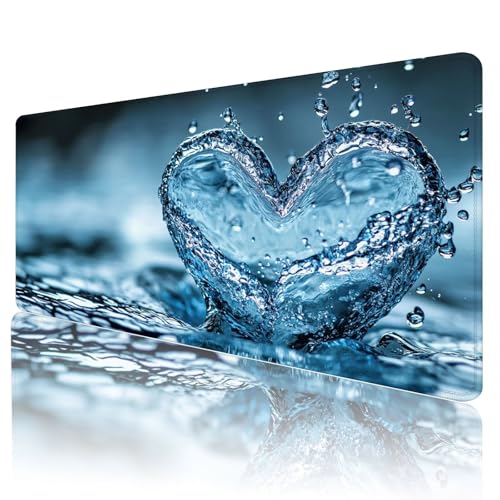 Gaming Mauspad Blau Mousepad XXL 1800x900 mm einfach zu reinigen,Maschinenwaschbar Mouse pad Liebe Großer Erweiterter Schreibtischunterlage Mouse mat, Verbessert Präzision und Geschwindigkeit, O-40 von Gmeignl