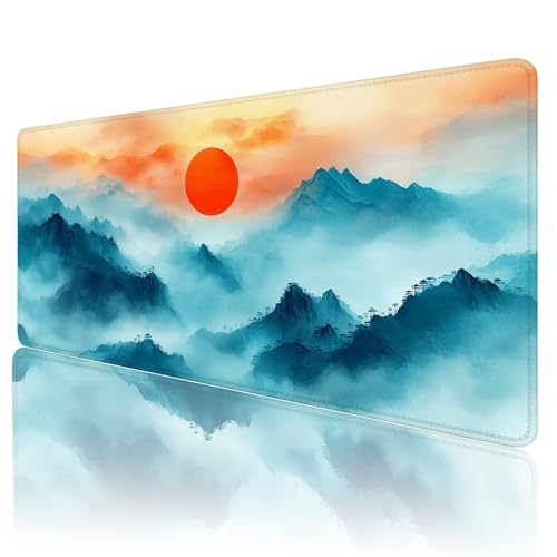 Gaming Mauspad Blau Mousepad XXL 1800x900 mm einfach zu reinigen,Maschinenwaschbar Mouse pad Rot Großer Erweiterter Schreibtischunterlage Mouse mat, Verbessert Präzision und Geschwindigkeit, O-77 von Gmeignl