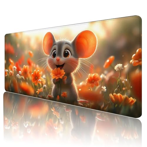 Gaming Mauspad Blume Mousepad XXL 1800x900 mm einfach zu reinigen,Maschinenwaschbar Mouse pad Tier Großer Erweiterter Schreibtischunterlage Mouse mat, Verbessert Präzision und Geschwindigkeit, O-21 von Gmeignl