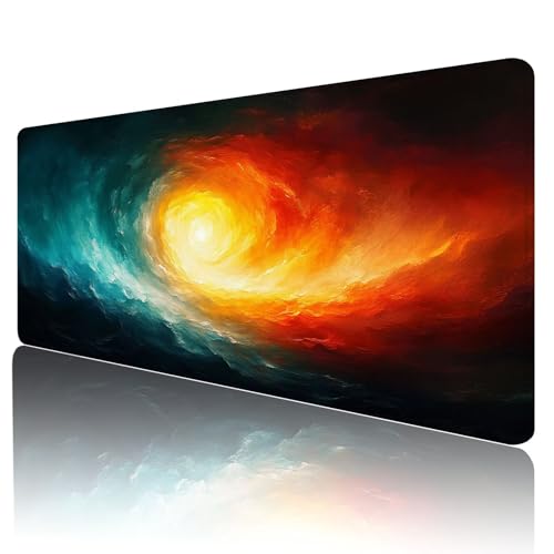 Gaming Mauspad Bunt Mousepad XXL 1800x900 mm einfach zu reinigen,Maschinenwaschbar Mouse pad Abstrakt Groß Erweiterter Schreibtischunterlage Mouse mat, Verbessert Präzision und Geschwindigkeit, G-52 von Gmeignl