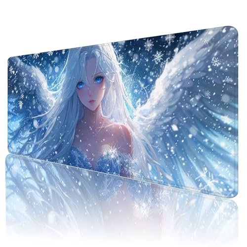 Gaming Mauspad Engel Mousepad XXL 1800x900 mm einfach zu reinigen,Maschinenwaschbar Mouse pad Mädchen Groß Erweiterter Schreibtischunterlage Mouse mat, Verbessert Präzision und Geschwindigkeit, Y-100 von Gmeignl