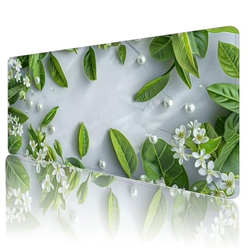 Gaming Mauspad Grün Mousepad XXL 1200x600 mm einfach zu reinigen,Maschinenwaschbar Mouse pad Weiß Großer Erweiterter Schreibtischunterlage Mouse mat, Verbessert Präzision und Geschwindigkeit, d-18 von Gmeignl