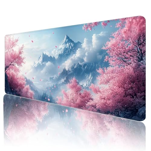 Gaming Mauspad Japan Mousepad XXL 1800x900 mm einfach zu reinigen,Maschinenwaschbar Mouse pad Rosa Großer Erweiterter Schreibtischunterlage Mouse mat, Verbessert Präzision und Geschwindigkeit, Q-62 von Gmeignl