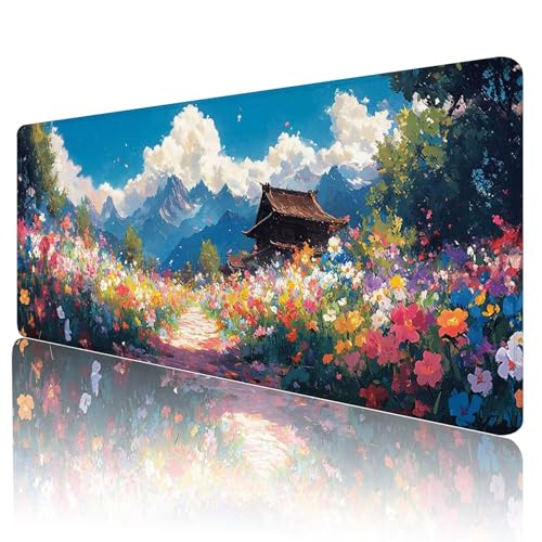 Gaming Mauspad Landschaft Mousepad XXL 800x300 mm einfach zu reinigen,Maschinenwaschbar Mouse pad Bunt Groß Erweiterter Schreibtischunterlage Mouse mat, Verbessert Präzision und Geschwindigkeit, d-64 von Gmeignl