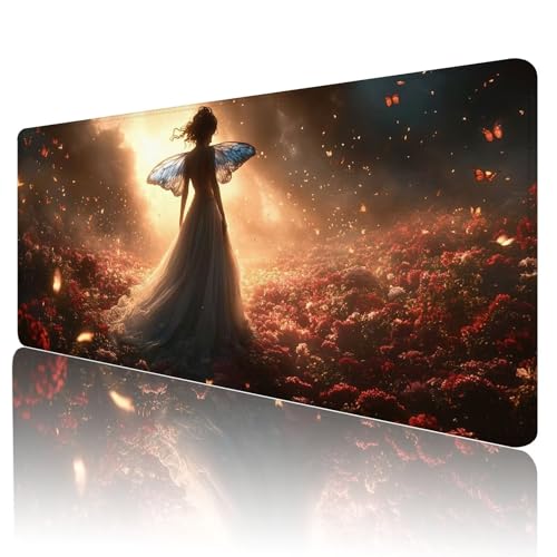 Gaming Mauspad Mädchen Mousepad XXL 600x300 mm einfach zu reinigen,Maschinenwaschbar Mouse pad Landschaft Groß Schreibtischunterlage Mauspad, Verbessert Präzision und Geschwindigkeit, Q-34 von Gmeignl