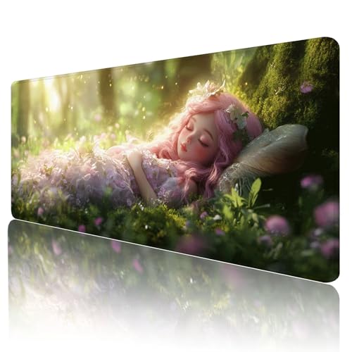 Gaming Mauspad Mädchen Mousepad XXL 800x300 mm einfach zu reinigen,Maschinenwaschbar Mouse pad Rosa Großer Erweiterter Schreibtischunterlage Mouse mat, Verbessert Präzision und Geschwindigkeit, O-10 von Gmeignl