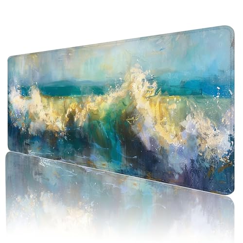 Gaming Mauspad Meerwasser Mousepad XXL 1800x900 mm einfach zu reinigen,Maschinenwaschbar Mouse pad Blau Groß Erweiterter Schreibtischunterlage Mauspad, Verbessert Präzision und Geschwindigkeit, M-36 von Gmeignl