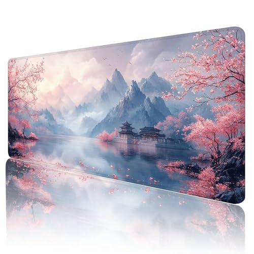 Gaming Mauspad Rosa Mousepad XXL 1200x600 mm einfach zu reinigen,Maschinenwaschbar Mouse pad Japan Großer Erweiterter Schreibtischunterlage Mouse mat, Verbessert Präzision und Geschwindigkeit, O-53 von Gmeignl