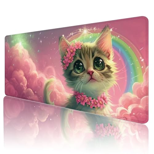 Gaming Mauspad Rosa Mousepad XXL 1200x600 mm einfach zu reinigen,Maschinenwaschbar Mouse pad Niedlich Groß Erweiterter Schreibtischunterlage Mouse mat, Verbessert Präzision und Geschwindigkeit, Y-212 von Gmeignl