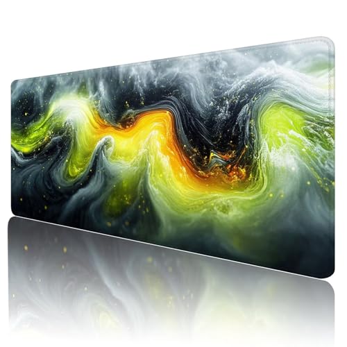 Gaming Mauspad Schwarz Mousepad XXL 800x300 mm einfach zu reinigen,Maschinenwaschbar Mouse pad Grün Großer Erweiterter Schreibtischunterlage Mouse mat, Verbessert Präzision und Geschwindigkeit, d-86 von Gmeignl