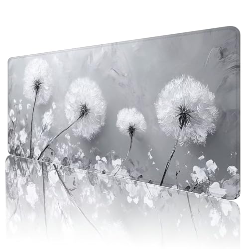 Gaming Mauspad Weiß Mousepad XXL 1800x900 mm einfach zu reinigen,Maschinenwaschbar Mouse pad Grau Großer Erweiterter Schreibtischunterlage Mouse mat, Verbessert Präzision und Geschwindigkeit, Z-60 von Gmeignl