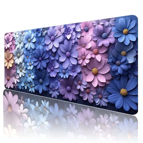 Mauspad XXL 1600 x 800 mm Gaming Mauspad Groß Mousepad Farbe Schreibtischunterlage mit Genähten Kanten Mouse Pad Blumen Wasserdicht Anti-Rutsch Gummibasis Desk mat für Home Office Geschenk, d-12 von Gmeignl