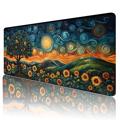 Mauspad XXL 1600 x 800 mm Gaming Mauspad Groß Mousepad Landschaft Schreibtischunterlage mit Genähten Kanten Mouse Pad Baum Wasserdicht Anti-Rutsch Gummibasis Desk mat für Home Office Geschenk, G-84 von Gmeignl