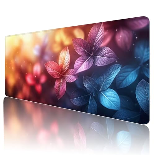 Mauspad XXL 1600 x 800 mm Gaming Mauspad Groß Mousepad Lila Schreibtischunterlage mit Genähten Kanten Mouse Pad Orange Farbe Wasserdicht Anti-Rutsch Gummibasis Desk mat für Home Office Geschenk, K-10 von Gmeignl