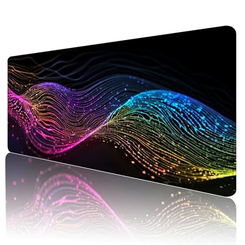 Mauspad XXL 700 x 300 mm Gaming Mauspad Groß Mousepad Rosa Schreibtischunterlage mit Genähten Kanten Mouse Pad Blau Wasserdicht Anti-Rutsch Gummibasis Desk mat für Home Office Frauen Geschenk, Y-207 von Gmeignl