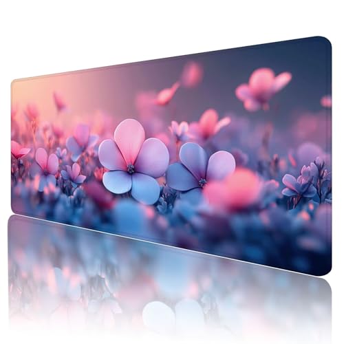 Mauspad XXL 700 x 300 mm Gaming Mauspad Groß Mousepad Rosa Schreibtischunterlage mit Genähten Kanten Mouse Pad Blau Wasserdicht Anti-Rutsch Gummibasis Desk mat für Home Office Frauen Geschenk, Z-58 von Gmeignl