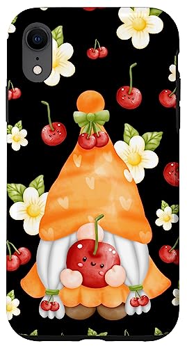 Hülle für iPhone XR Cherry Gnome Summer For Gardener Cute Aesthetic Pattern von Gnomie Gifts For Garden Gnome Lovers