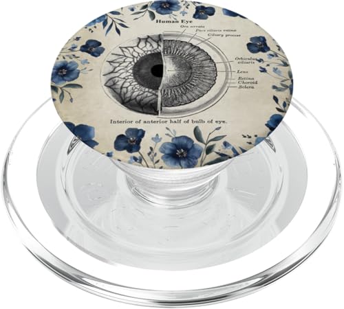 Blaue Blumengrafik von Eye Anatomy PopSockets PopGrip für MagSafe von Gnosis Picture Archive