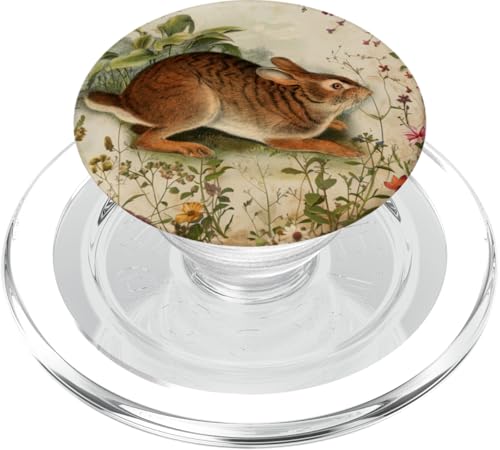 Hase im Vintage-Stil mit floraler Grafik und Tiermotiv PopSockets PopGrip für MagSafe Hase im Vintage-Stil mit floraler Grafik und Tiermotiv PopSockets PopGrip für MagSafe von Gnosis Picture Archive