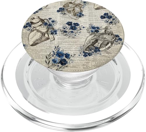 Kardiologie Herz Anatomie mit blauem Blumenmuster PopSockets PopGrip für MagSafe Kardiologie Herz Anatomie mit blauem Blumenmuster PopSockets PopGrip für MagSafe von Gnosis Picture Archive
