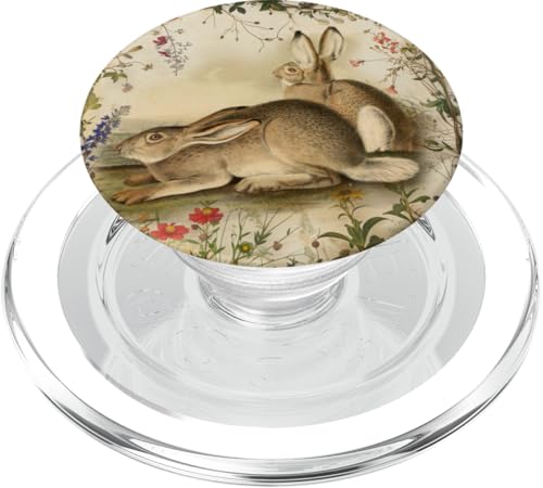 Vintage Bunny Kaninchen mit floralem Grafik-Haustier-Design PopSockets PopGrip für MagSafe Vintage Bunny Kaninchen mit floralem Grafik-Haustier-Design PopSockets PopGrip für MagSafe von Gnosis Picture Archive