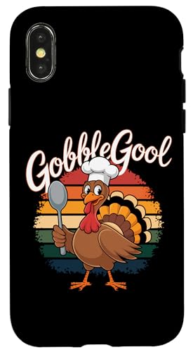 Hülle für iPhone X/XS Gobblegool Gesegneter Truthahntag Herbst Herbst Thanksgiving Retro von Gobble Gool Thankful Turkey Day Happy Thanksgiving