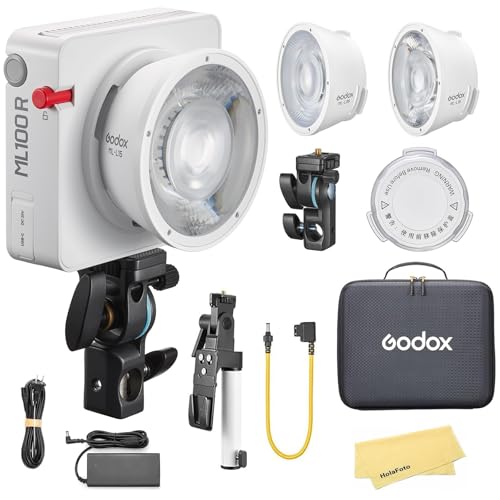 Godox ML100R Kit1 RGB-LED-Videoleuchte mit Bluetooth-Steuerung, 1800K-10000K CCT, 95 CRI/TLCI,14 FX-Modi,110W Eingangsleistung,Kompakt und Leicht für Professionelles Filmemachen,Fotografieren,Vlogging Godox ML100R Kit1 RGB-LED-Videoleuchte mit Bluetooth-Steuerung, 1800K-10000K CCT, 95 CRI/TLCI,14 FX-Modi,110W Eingangsleistung,Kompakt und Leicht für Professionelles Filmemachen,Fotografieren,Vlogging von Godox