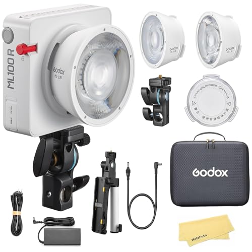 Godox ML100R Kit2 RGB-LED-Videoleuchte mit Bluetooth-Steuerung, 1800K-10000K CCT, 95 CRI/TLCI,14 FX-Modi,110W Eingangsleistung,Kompakt und Leicht für Professionelles Filmemachen,Fotografieren,Vlogging Godox ML100R Kit2 RGB-LED-Videoleuchte mit Bluetooth-Steuerung, 1800K-10000K CCT, 95 CRI/TLCI,14 FX-Modi,110W Eingangsleistung,Kompakt und Leicht für Professionelles Filmemachen,Fotografieren,Vlogging von Godox