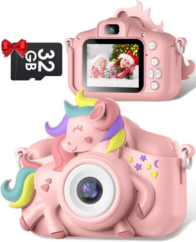 Gofunly für 3-12 Jahre Jungen und Mädchen Weihnachten Spielzeug Kinderkamera (20 MP, 8x opt. Zoom, mit 32GB-Karte Selfie Digital) von Gofunly