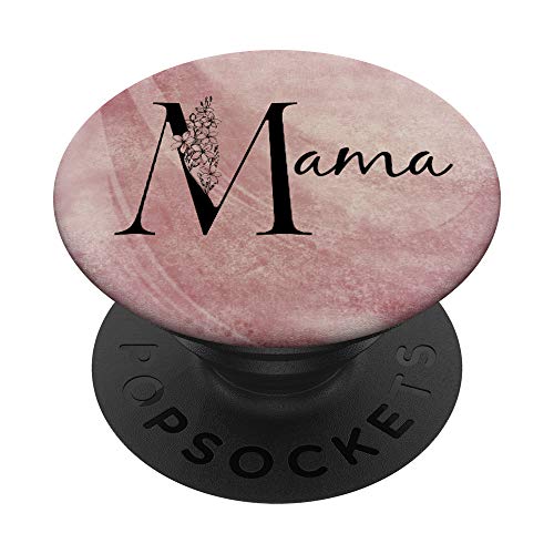 Mama Personalized Name Floral Rose Pink Grunge Design PopSockets PopGrip: Ausziehbarer Sockel und Griff für Handys/Tablets mit Tauschbarem Top von Gogojix Girl Name Gifts