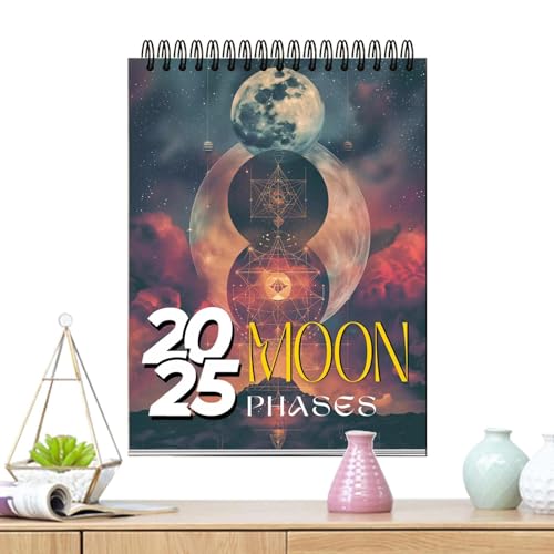 Gohemsun Mondkalender, Mondkalender 2025 - Monatlicher Wandkalender mit Mondphasen | Tages-, Wochen-, Monatsplaner, Januar 2025 – Dezember 2025, Mondverfolgung, Astrologie-Dekorationen von Gohemsun
