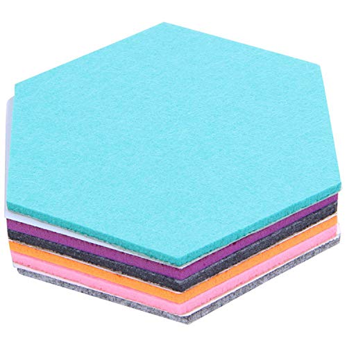 Gokeet Satz Von 6 Hexagon Filz Pin Board Selbst Klebende Bulletin Memo Foto Kork Boards Schaum Wand Dekorative Fliesen Mit 6 Pins 5,5 x 5 x 0,2 von Gokeet