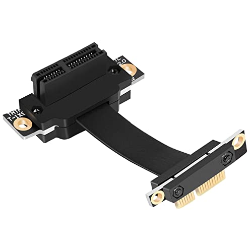 Gokelomg PCIE X1 Riser-Kabel Dual 90-Grad-Rechtwinkliges PCIe 3.0 X1 X1-VerläNgerungskabel 8 Gbit/S PCI Express 1X Riser-Karte - 5 cm von Gokelomg