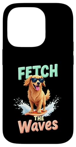 Cooler Golden Retriever Surf-Hund Hülle für iPhone 14 Pro von Golden Retriever Fun Designs