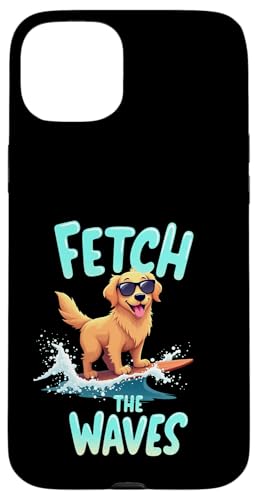 Cooler Golden Retriever Surf-Hund Hülle für iPhone 15 Plus von Golden Retriever Fun Designs