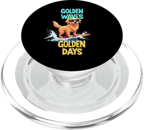 Cooler Golden Retriever Surf-Hund PopSockets PopGrip für MagSafe von Golden Retriever Fun Designs