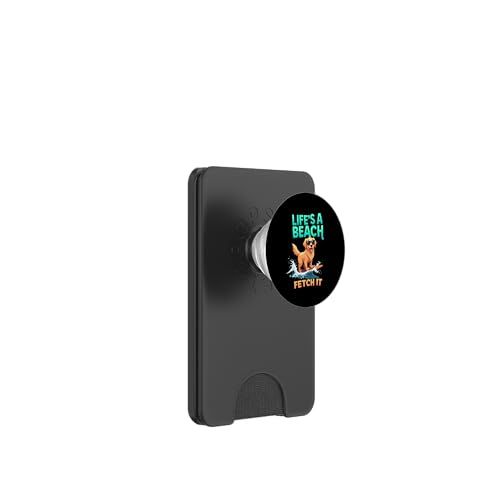 Cooler Golden Retriever Surf-Hund PopSockets PopWallet für MagSafe von Golden Retriever Fun Designs