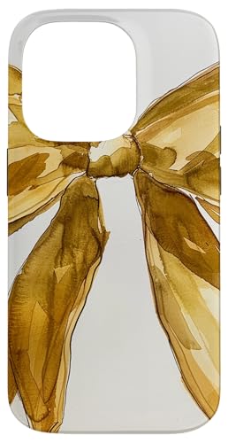 Hülle für iPhone 14 Pro Girly | Schleife in Aquarell | Kokette | Ästhetische goldene Schleife von Golden cute theme