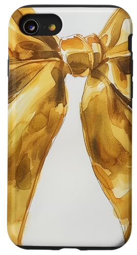 Hülle für iPhone SE (2020) / 7 / 8 Girly | Schleife in Aquarell | Kokette | Ästhetische goldene Schleife von Golden cute theme