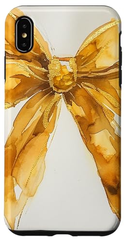 Hülle für iPhone XS Max Girly | Schleife in Aquarell | Kokette | Ästhetische goldene Schleife von Golden cute theme