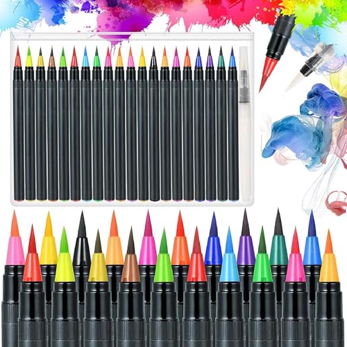 Goldge Brush Pen, 20 Stück Aquarellstifte, Pinselstifte, Brush Pen Set für Malbücher, DIY, Skizzen, Notizbuch, Kalligraphie, Malen, Geschenke für Kinder von Goldge