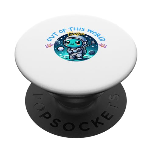 Nicht von dieser Welt Golfer Frosch Astronaut Kröte Golfen PopSockets Klebender PopGrip von Golfsport & Weltraum Frösche Golf